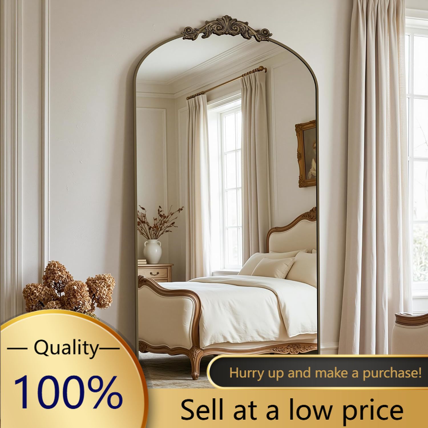 Arch Mirror Leaning - Vintage Full Length Mirror,78