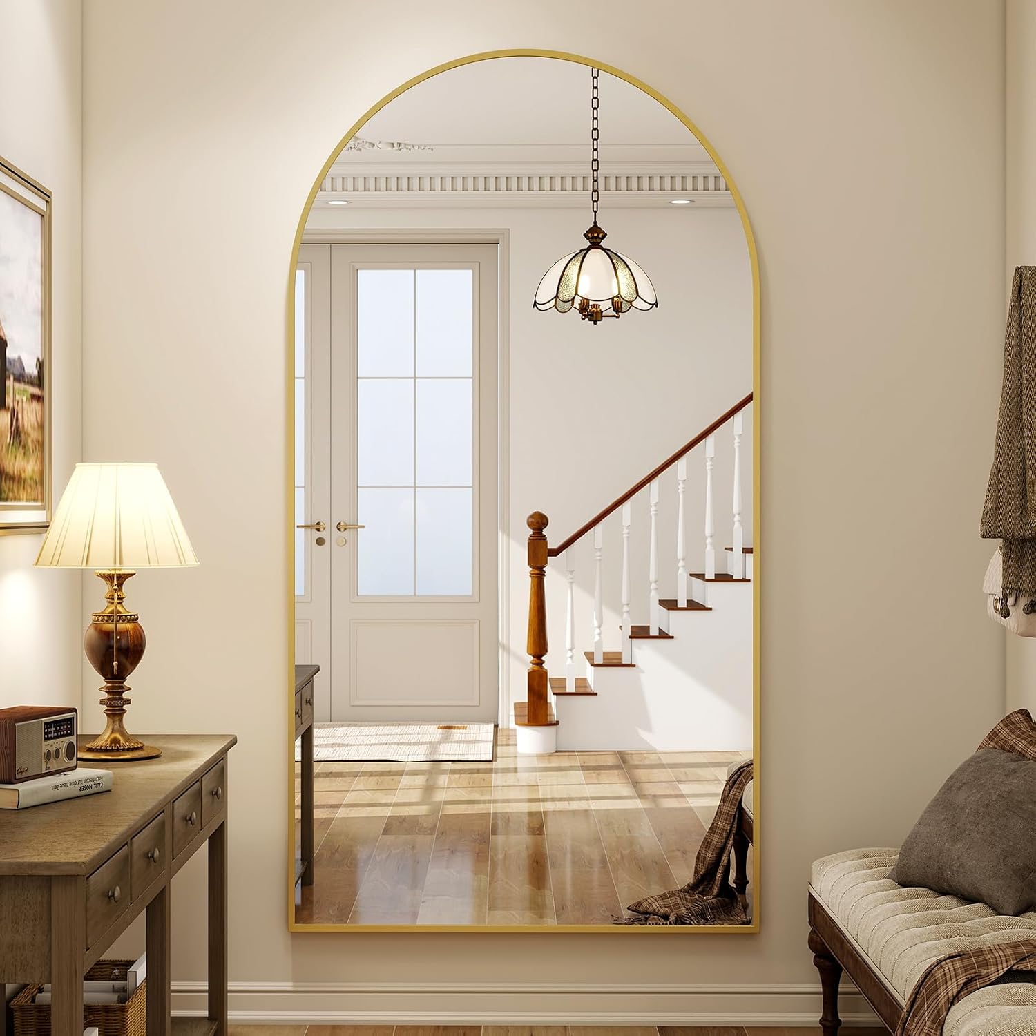 Arch Mirror Leaning - 86 Inch 40 Inch Oversized Full