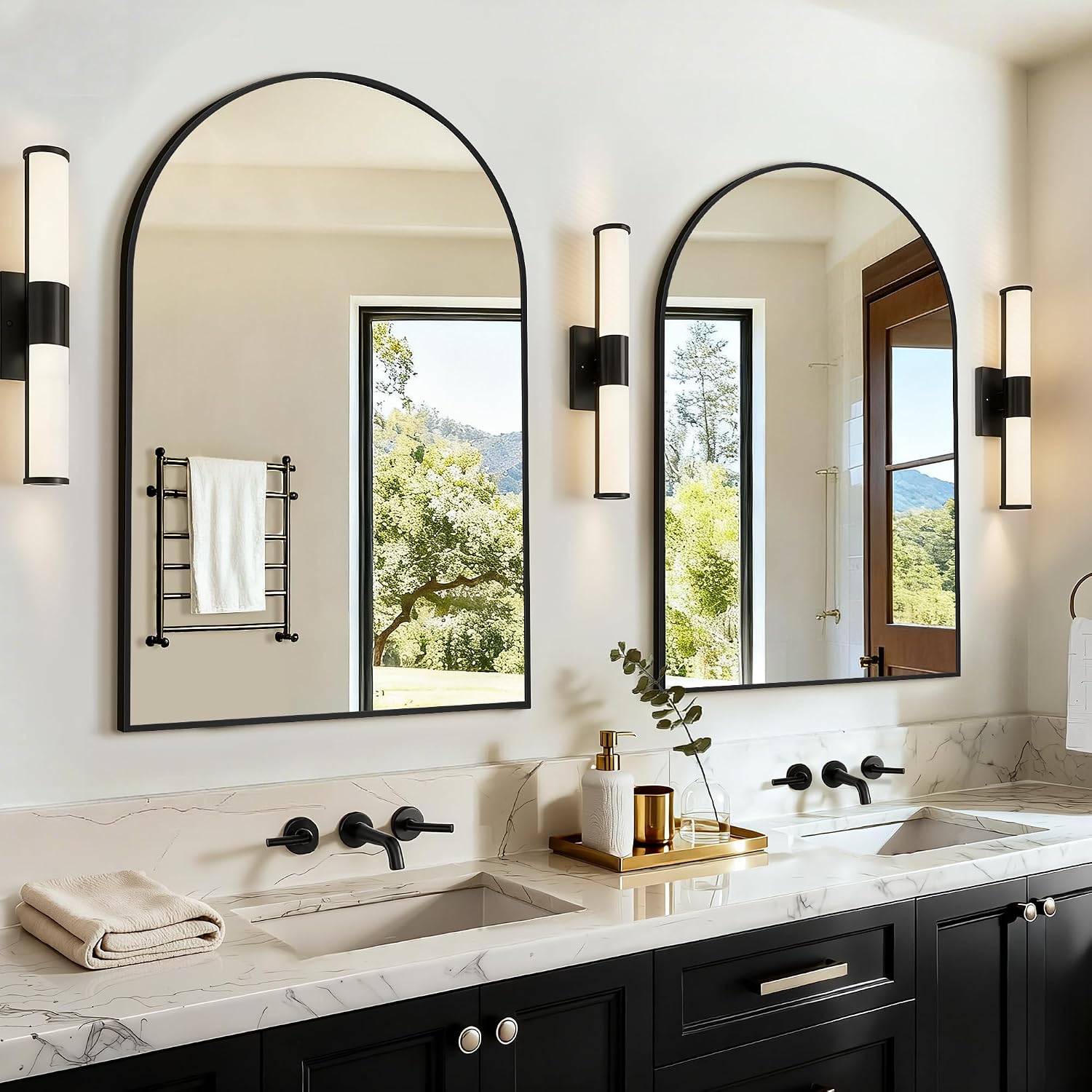 Arch Mirror Leaning - Arched Bathroom Vanity Mirror Over Sink