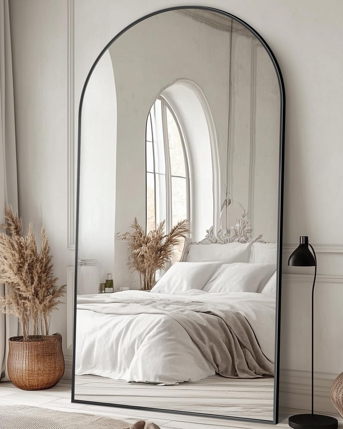 Arch Mirror Leaning - Oversized 81x41 Black Arch Full Length