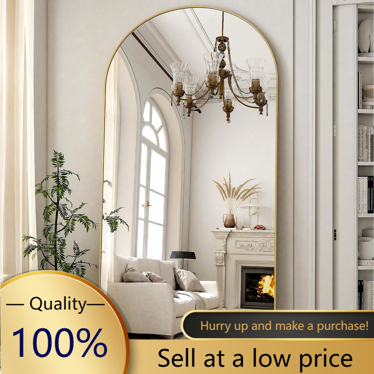 Arch Mirror Leaning - Arched Large Full Length Mirror 78