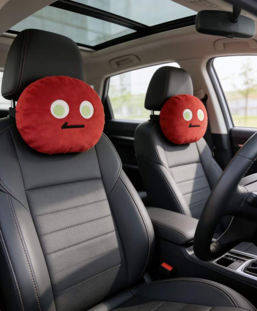 1pcs Stylish Car Headrest Pads - Interior Design Emoji recension och pris
