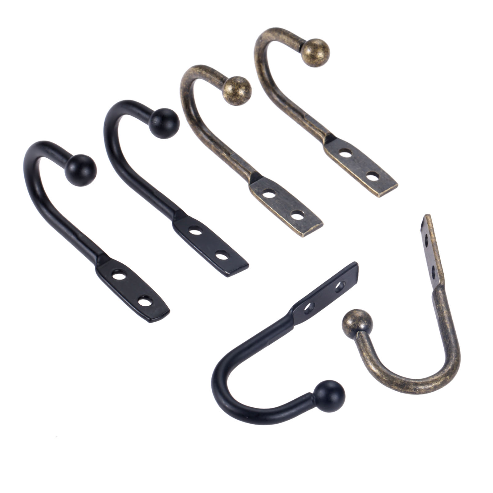 5pcs Vintage Black/Antique Bro - Antique Brass Hook recension och pris