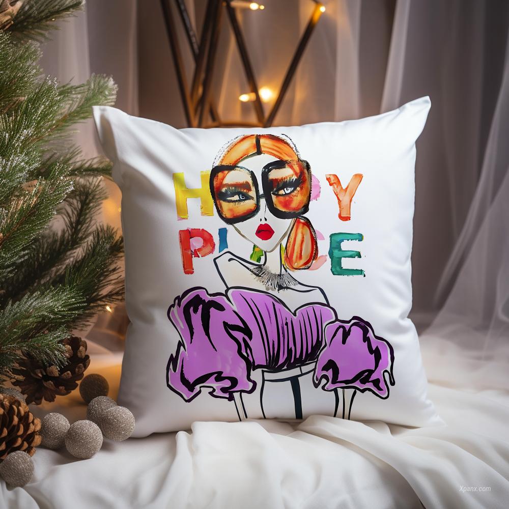 Chic Lady Illustration Cushion - Interior Design Illustrated recension och pris