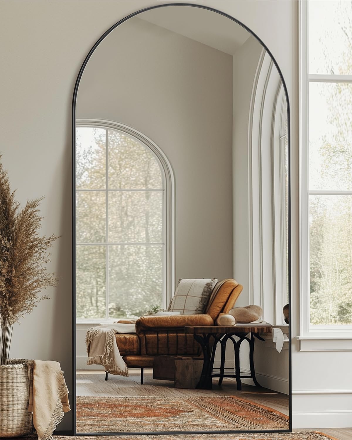 Oversized 81x41 Black Arch Ful - Arch Mirror Leaning recension och pris