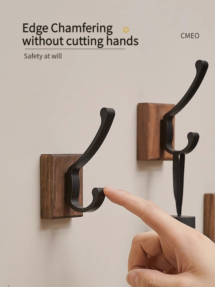 No Drill Space Aluminum Black  - Antique Brass Hook recension och pris