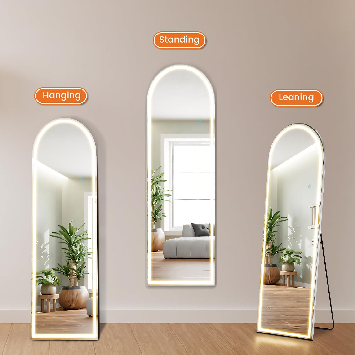 Arched Full Length Mirror 16x6 - Arch Mirror Leaning recension och pris