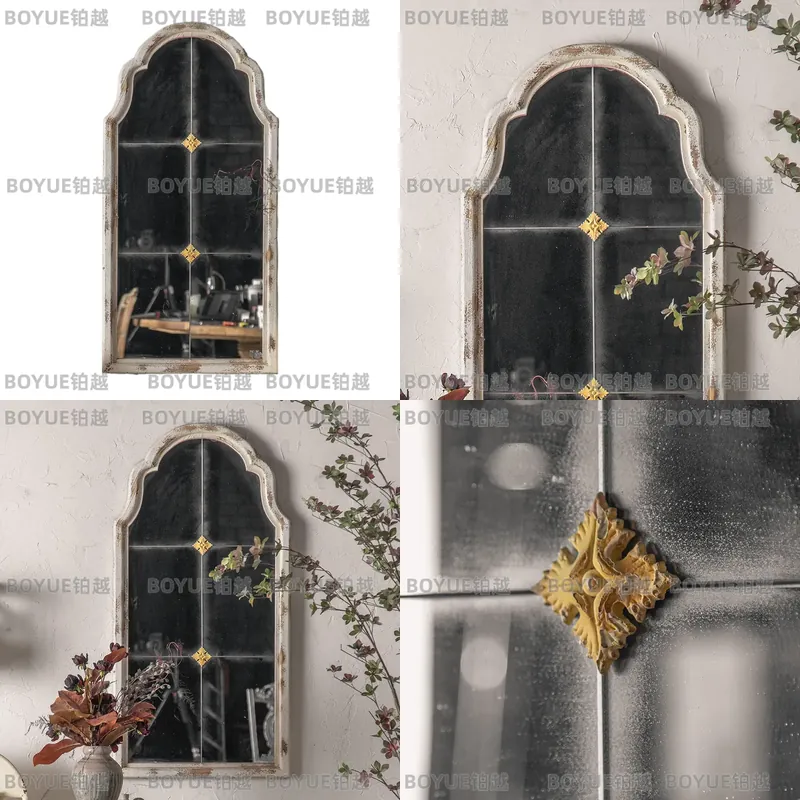 French Carved Wood Arched Floo - Arch Mirror Leaning recension och pris