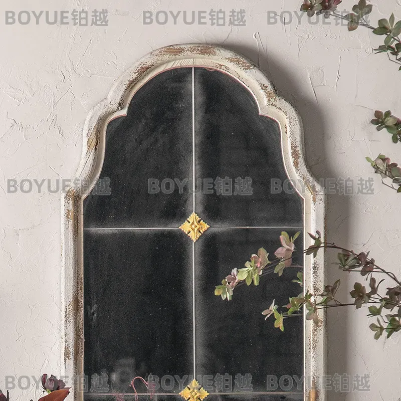 French Carved Wood Arched Floo - Arch Mirror Leaning recension och pris