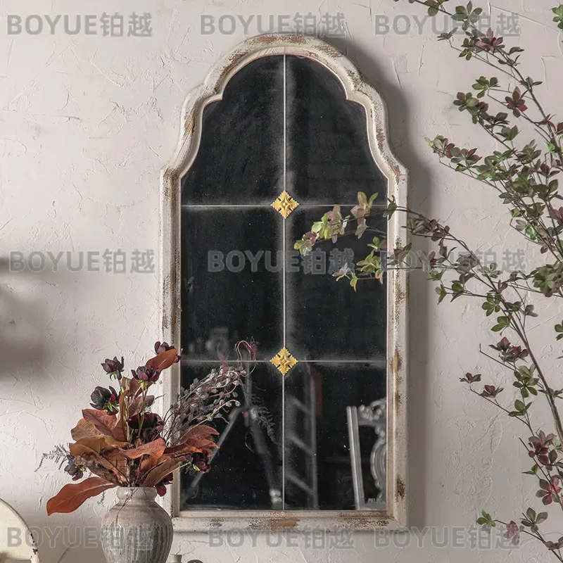 French Carved Wood Arched Floo - Arch Mirror Leaning recension och pris
