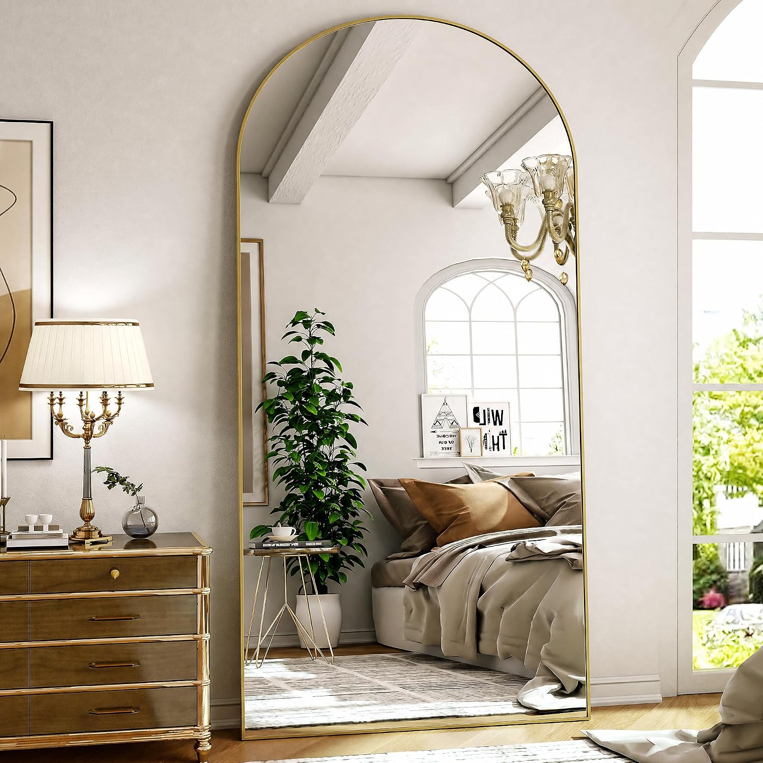 Arched Large Full Length Mirro - Arch Mirror Leaning recension och pris