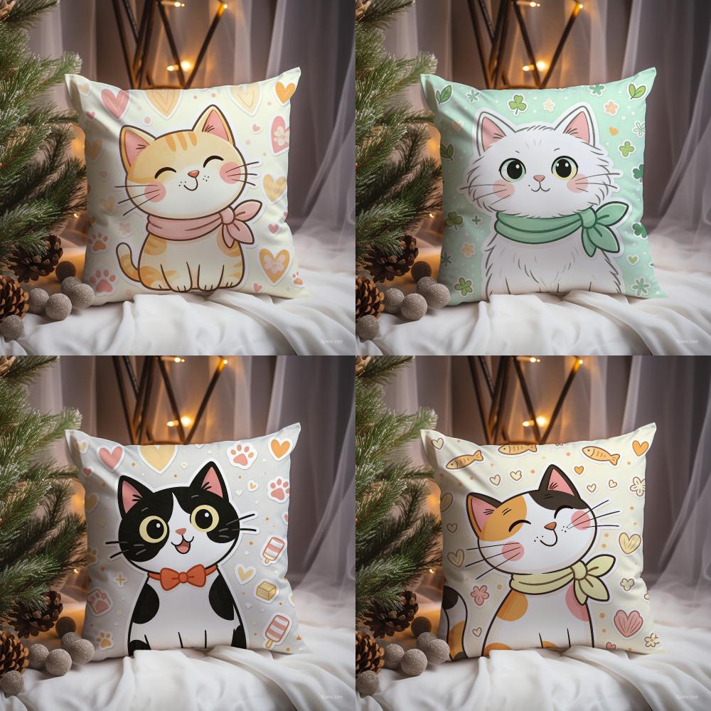 Cute Cat Illustration Cushion  - Interior Design Illustrated recension och pris