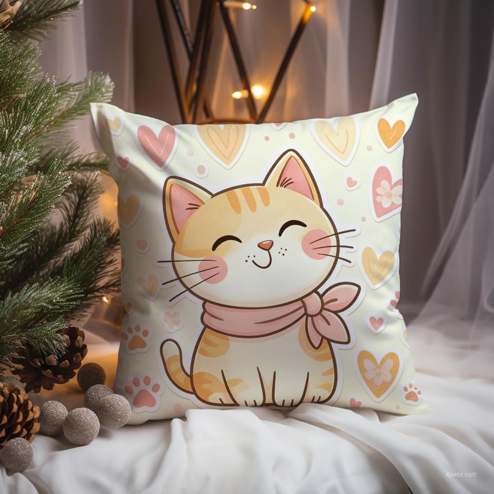Cute Cat Illustration Cushion  - Interior Design Illustrated recension och pris