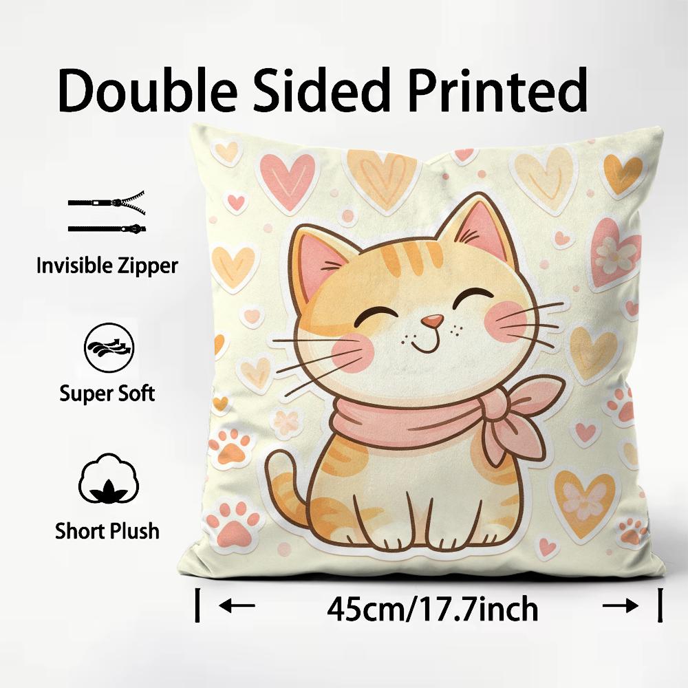 Cute Cat Illustration Cushion  - Interior Design Illustrated recension och pris
