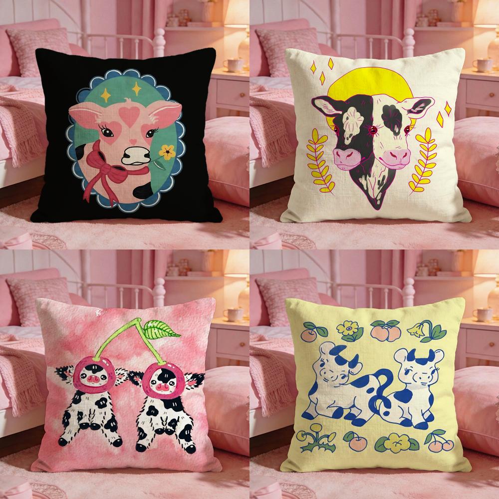 Cute Cow Illustration Cushion  - Interior Design Illustrated recension och pris