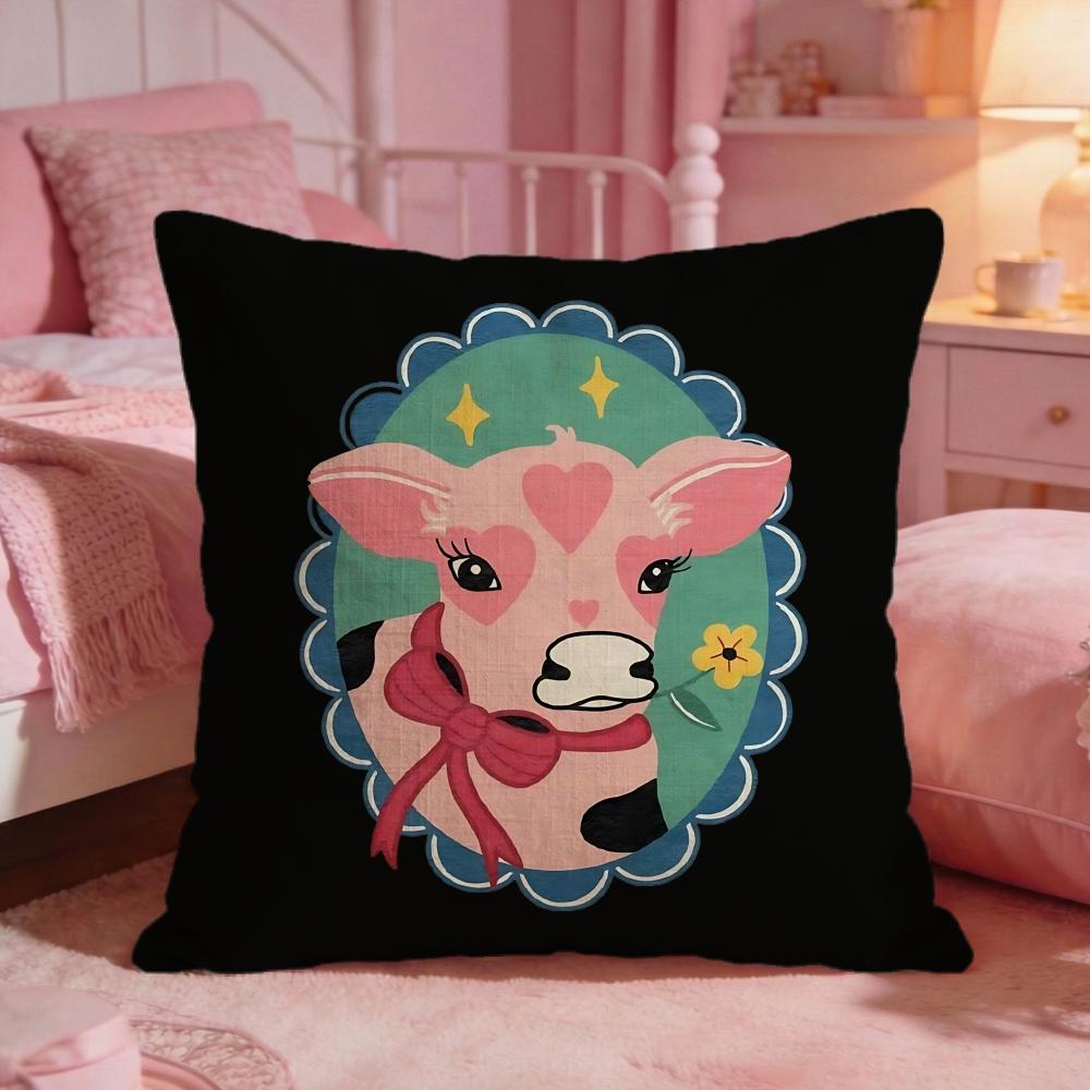 Cute Cow Illustration Cushion  - Interior Design Illustrated recension och pris